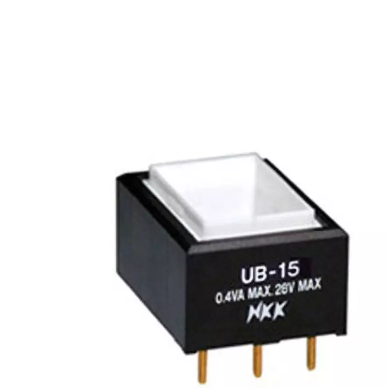 NKK SWITCHES UB Rectangular Push Button Switch Printed Circuit Board Straight Single Pole Double Throw, UB-15RNKP4N