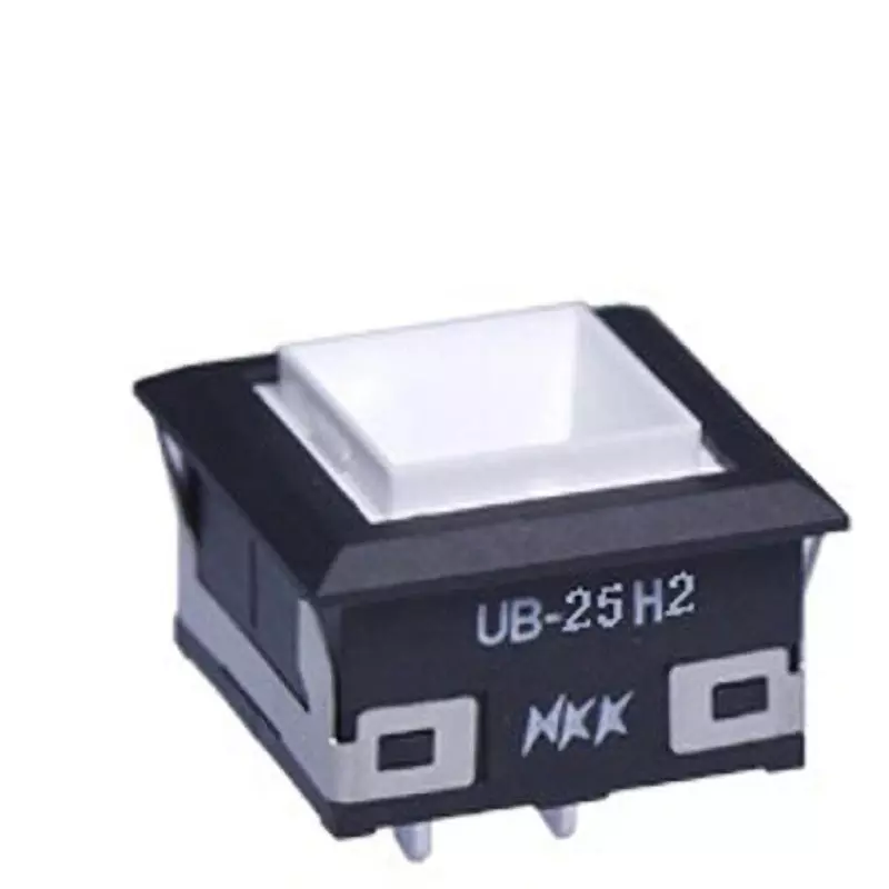 NKK SWITCHES UB Square Illuminated Push Button Switch Solder Terminal 2-Pole Double Throw, UB-25H2KKG4W