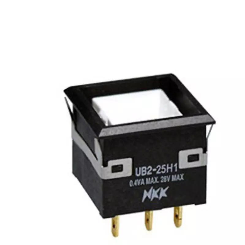 NKK SWITCHES UB2 Ultra-High Brightness Illuminated Push Button Solder Terminal 2-Pole Double Throw, UB2-25H1KKG4M