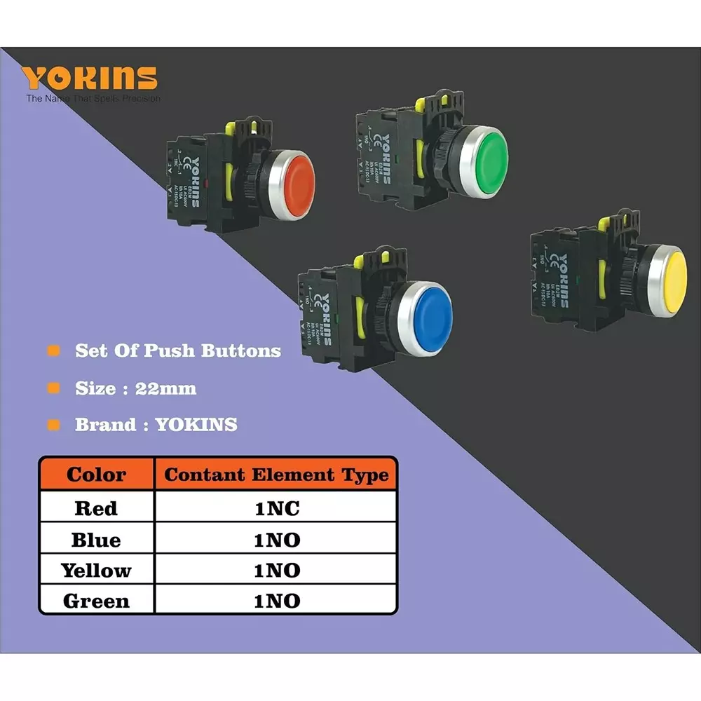 yokins-push-button-set-of-rgyb-22mm-red-green-yellow-blue-color-with-spring-return-copper-silver-contacts