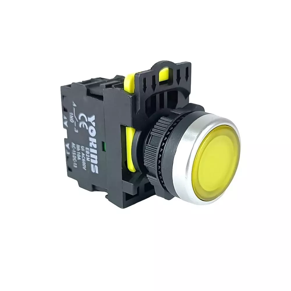 yokins-illuminated-push-button-eb2m-a-01d-22mm-yellow-color-with-spring-return-with-1no-copper-silver-contacts-yellow