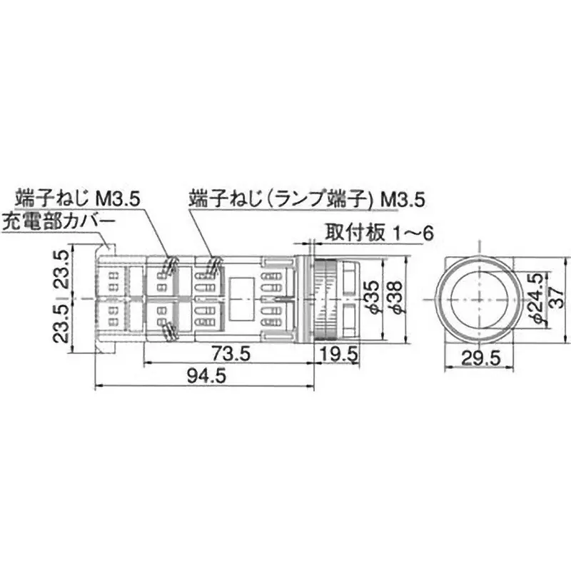 MARUYASU DENGYO Illuminated Switch 1B Contact Configuration 30 mΩ or less Resistance, A30FTG10001RLE