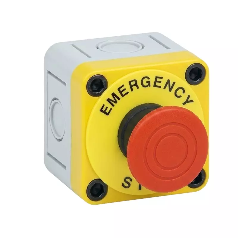 Cape Electric Push Button Station Emergency Stop with Turn Release Type Weatherproof Thermoplastic Body IP65 Rating for Operating Industrial Machinery, CPB001PC
