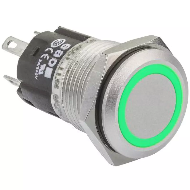 EAO Pushbutton Switch 12 V Rated Voltage 1 Amp @24 V DC Contact Current Rating, 82-4551.1133