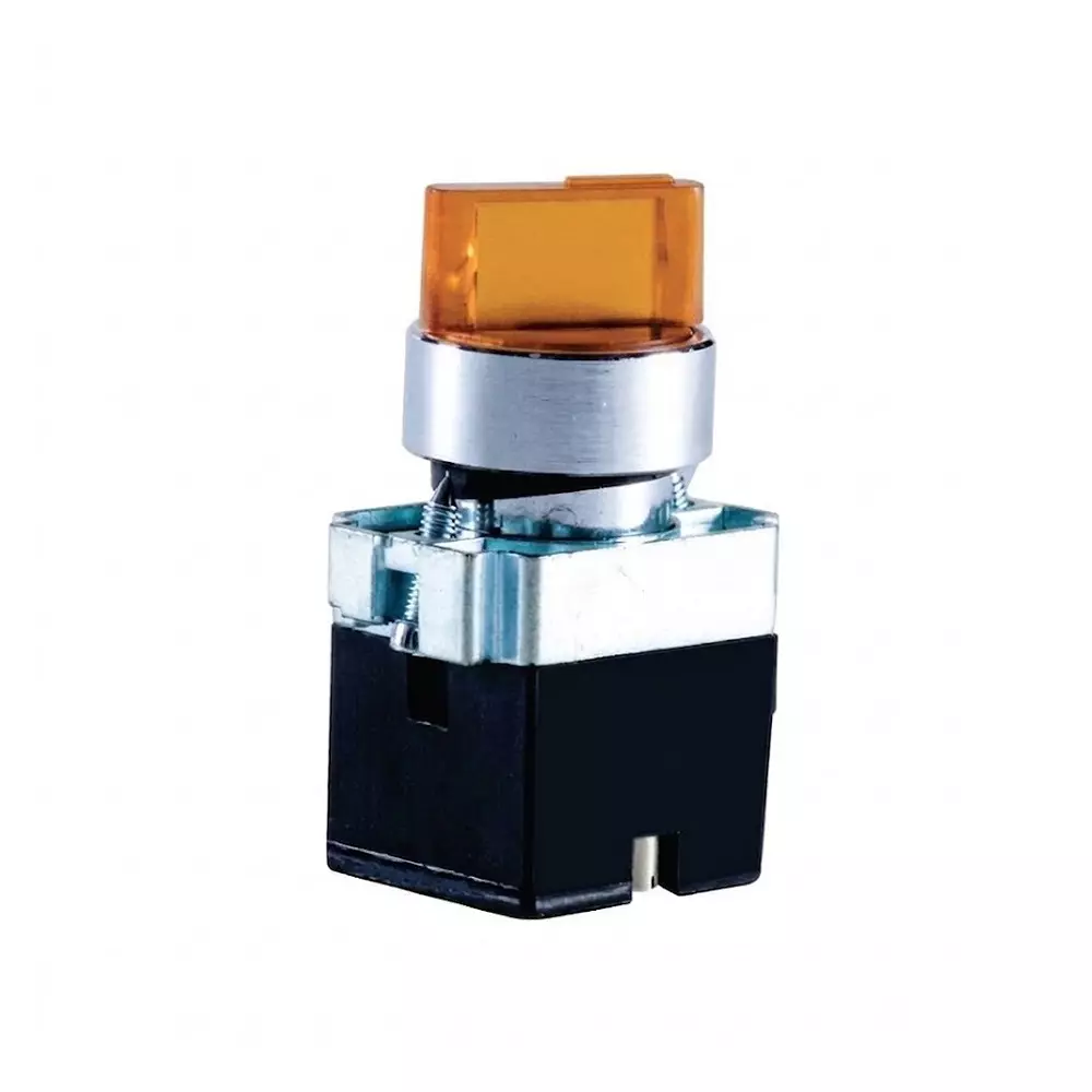 BCH BML Metal Series LED Luminous Selector Actuator Amber Color 2 Position 24 VAC, BML22LSM2U4A