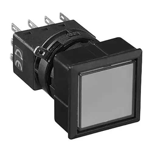 IDEC Flash Silhouette LW Series Illuminated Push Button Switch Square Φ25 mm, LW7L-M1C22Y