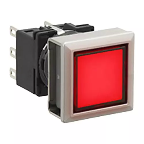 IDEC Flash Silhouette LB Series Illuminated Push Button Switch Square, LB7ML-M1T21VWR