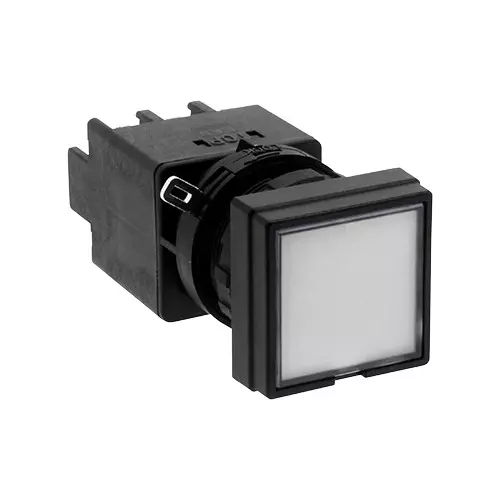IDEC Alternate Type LW Series Illuminated Push Button Switch Square LED Φ22 mm, LW2L-A1C33PW