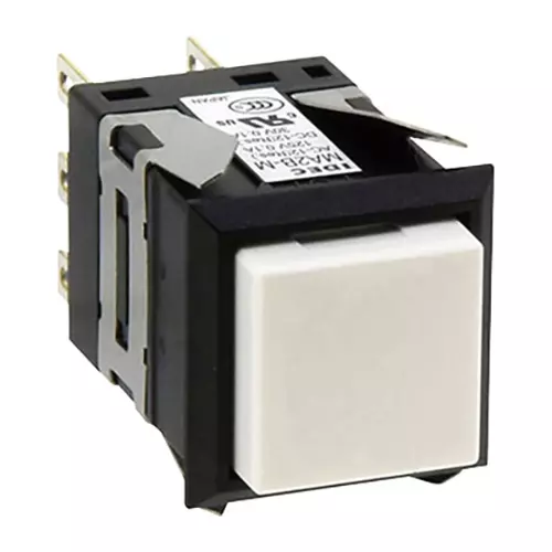 IDEC MA Series Push Button Switch Square 18 mm Flange Size, MA2B-A219W
