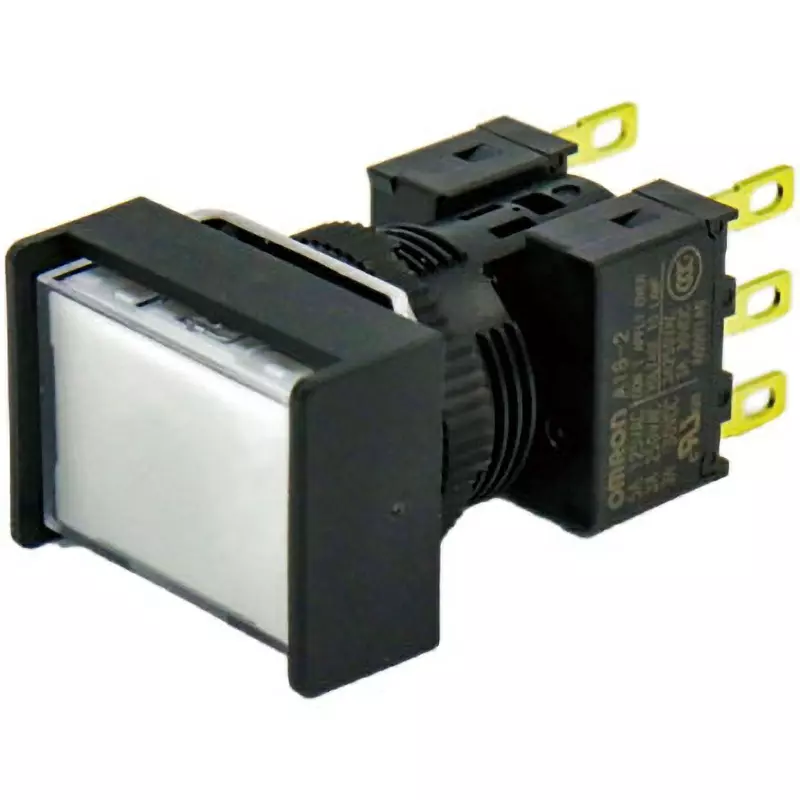 Omron Momentary Solder Terminal Pushbutton Switch Φ16 mm Mounting Hole Diameter, A16-JWM-2