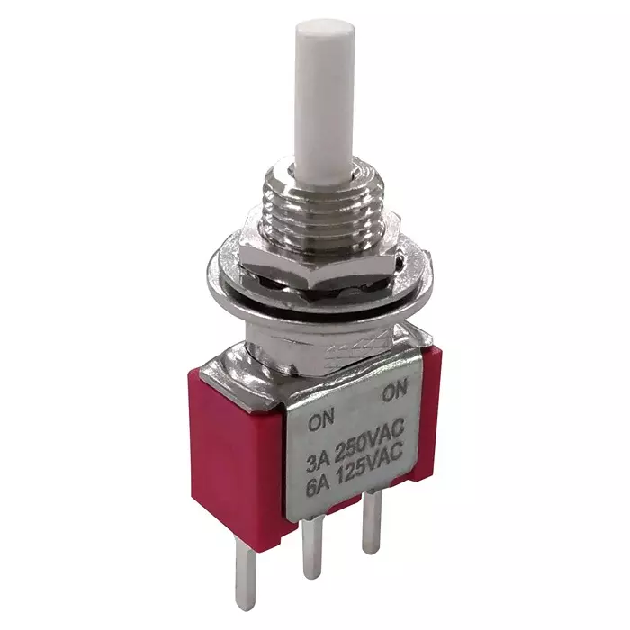 MULTICOMP PRO Standard Pushbutton Switches PB SW, SPDT, 6A, 125VAC/28VDC, PANEL, TH, MP-PB8-AA00A2QE-3.