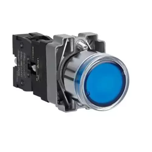 Sibass Electric Luminous Push Button SQD Type Harmony Series Without Contact Element with CE Mark, Blue, SE-TB5-BW (Pack of 250)