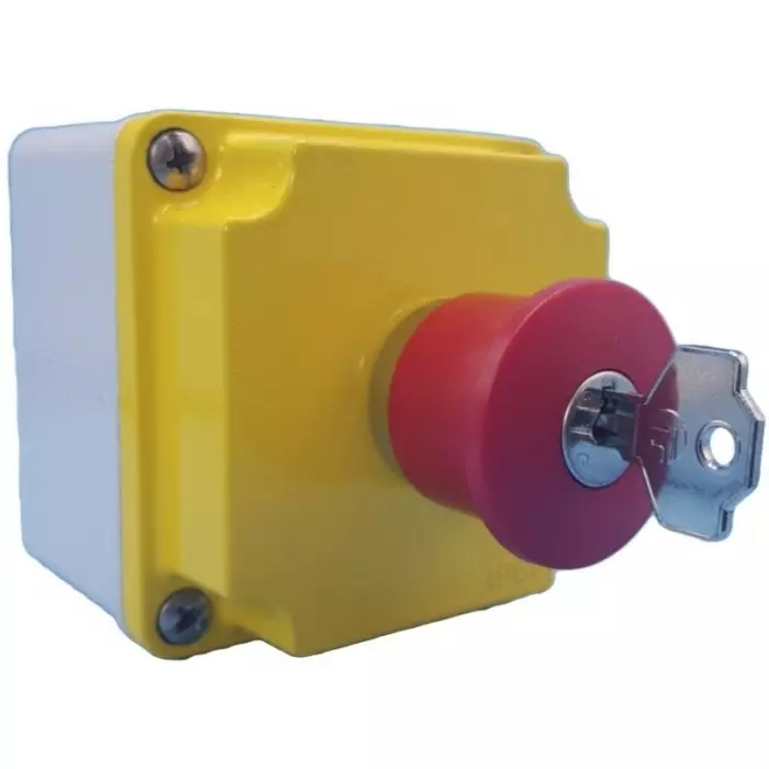 Lovato LPZM Series Key Release Emergency Stop Push Button, Surface Mount, 1NC, IP66, IP67, LPZM1B502