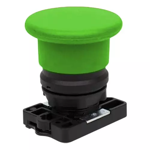 C&S Electric Mushroom Head Push Button With Carrier Green 22.5 mm Mounting Dia, RCP2-BC3