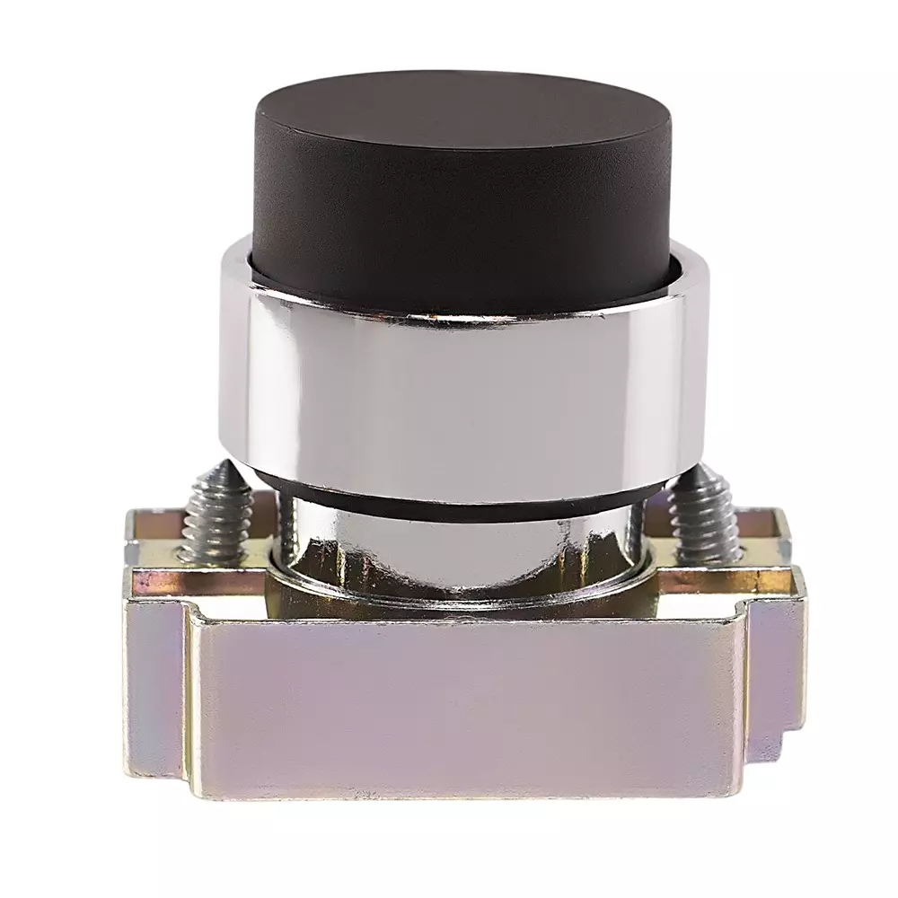 C&S Electric Projecting Push Button with Carrier & Without Contact Elements Metallic Range Black, RCB2-BL2