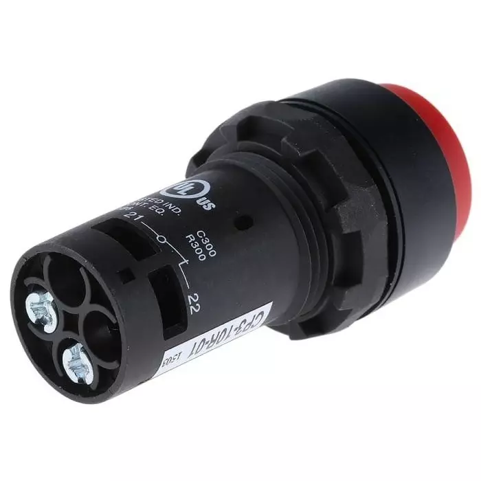ABB Compact Series Push Button, Panel Mount, 22mm Cutout, SPST, IP69K, 1SFA619102R1041CP3-10R-01