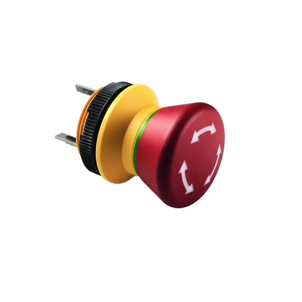 RAFI Emergency Stop Switch DPST Panel Mount 2.5 Amp 250 V AC Quick Connect Termination, 1.15.105.011/0000