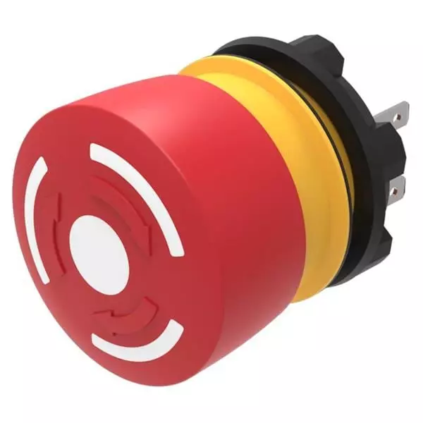 EAO Twist-to-Release Emergency Stop Switch 2 NC Panel Mount 3 Amp 240 V AC Solder Lug Termination, 84-5340.0020