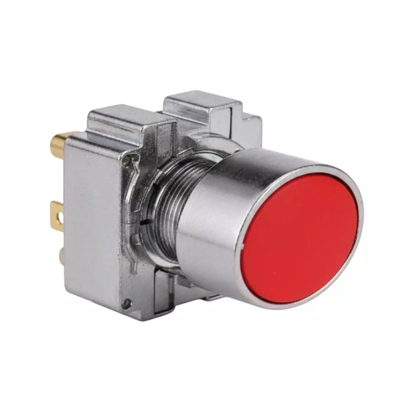 Kaycee Push Button Shround Actuator Flush Head Metal Red, KC2SAF1M