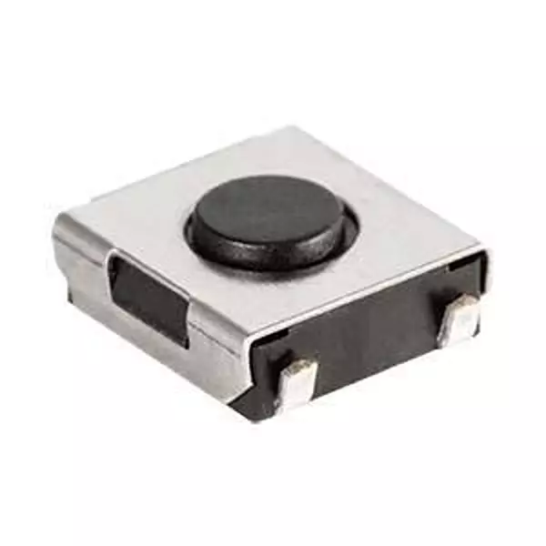 Same Sky Tactile Switch Non-Illuminated J Form Lead Termination 50 mA Round Actuator 1 V DC to 12 V DC, TS34-62-2-BK-260-SMT-TR