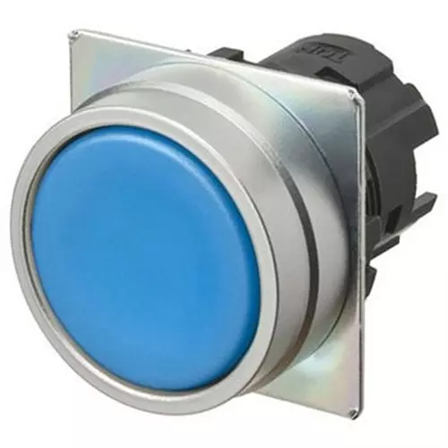 Omron Pushbutton Switch Momentary Round (Flat) Blue, A22NZ-MNM-NAA