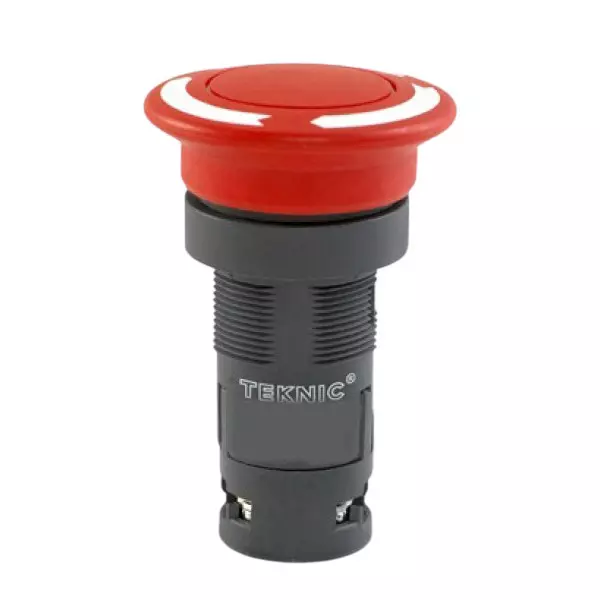 Teknic Economy Mushroom Latching Push Button 2 NC Red, 3PSML420