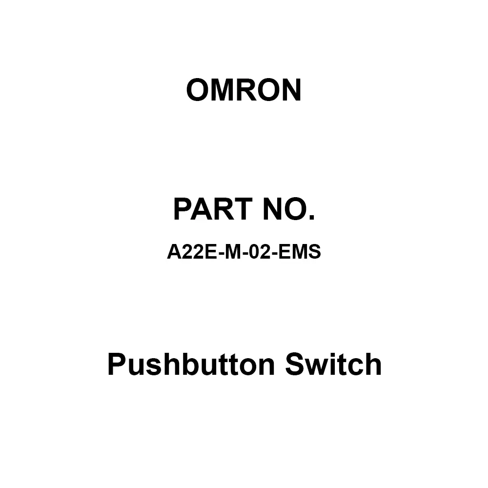 Omron Pushbutton Switch 100 mΩ Or More with DC 500 V Mega, A22E-M-02-EMS