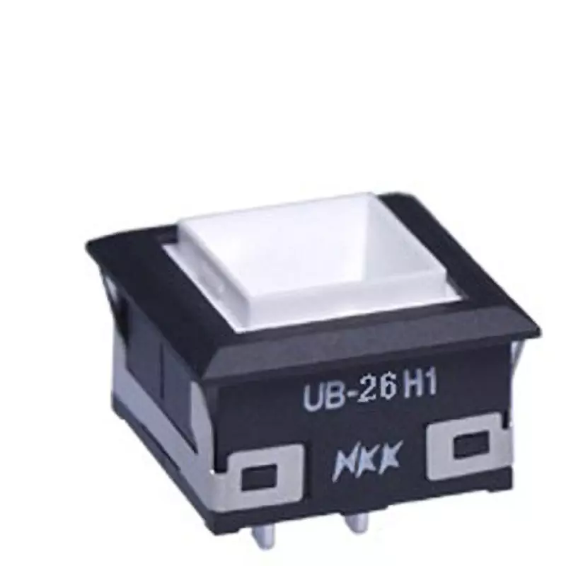 NKK SWITCHES UB Square Illuminated Push Button Switch Solder Terminal 2-Pole Double Throw, UB-26H1KKS1Y