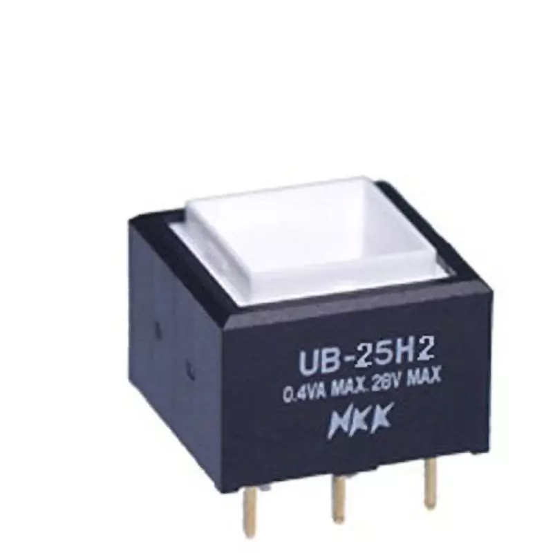 NKK SWITCHES UB Square Illuminated Push Button Switch Printed Circuit Board Straight 2-Pole Double Throw, UB-25H2SKP1W