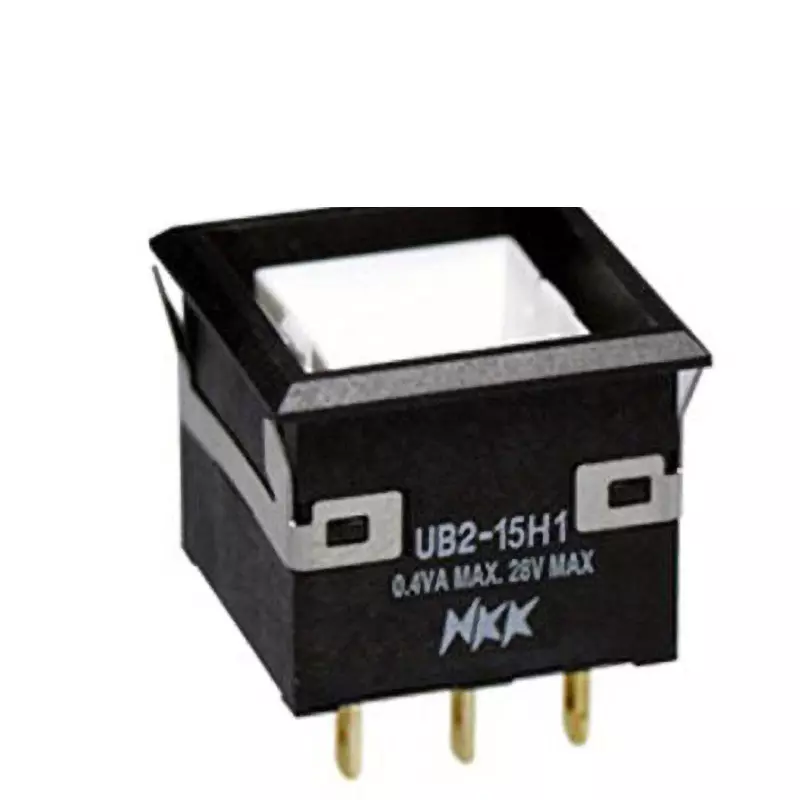 NKK SWITCHES UB2 Ultra-High Brightness Illuminated Push Button Solder Terminal Single Pole Double Throw, UB2-15H1KKG4M