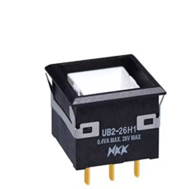 NKK SWITCHES UB2 Ultra-High Brightness Illuminated Push Button Solder Terminal 2-Pole Double Throw, UB2-26H1KKG4Y