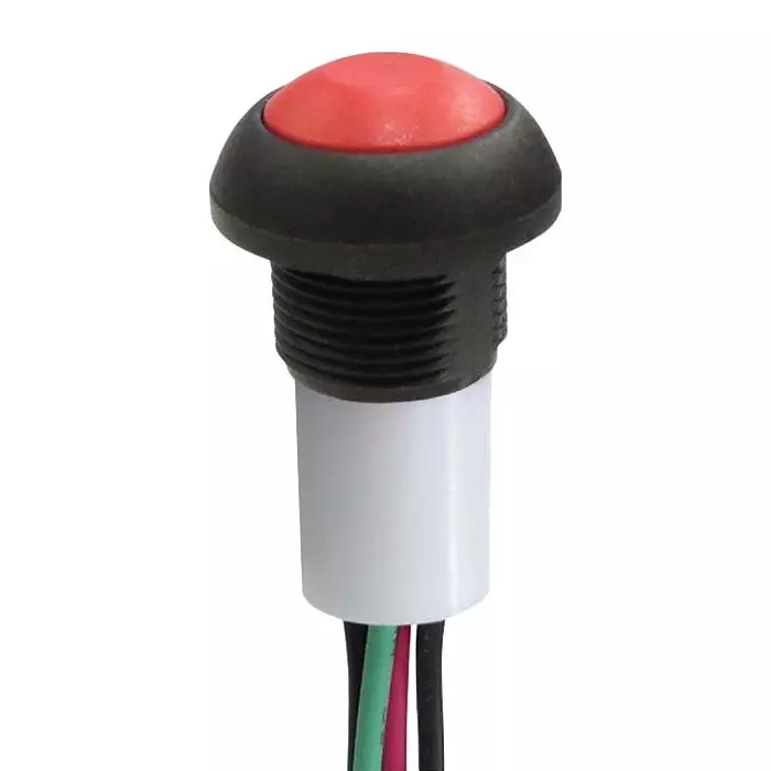 MULTICOMP PRO Pushbutton Switch Panel Mount SPST Wire Leaded Terminal Yellow, MPP12-6B205MM1CAS05L05-S001