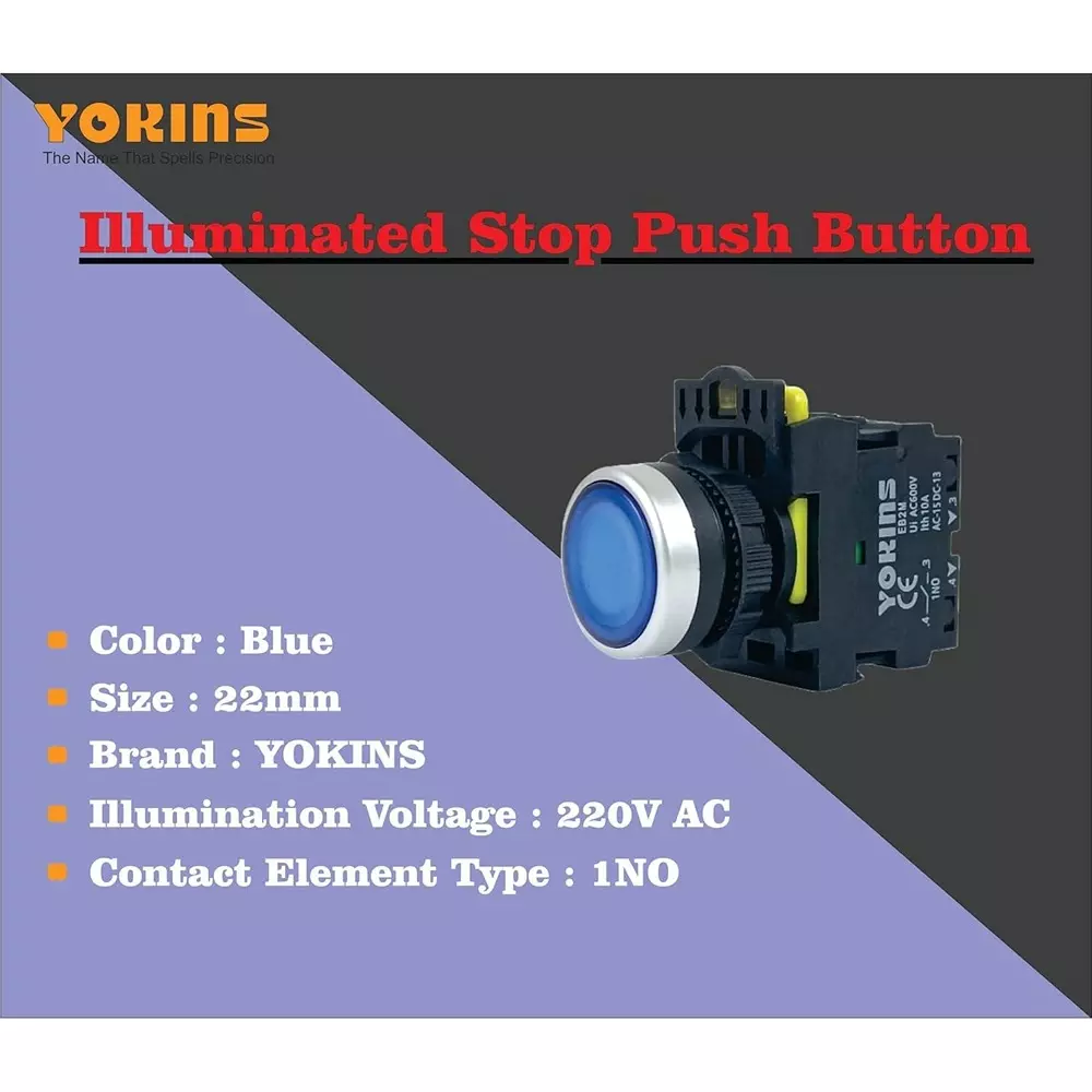 yokins-illuminated-push-button-eb2m-a-10d-b-22mm-with-spring-return-with-1no-copper-silver-contacts-blue
