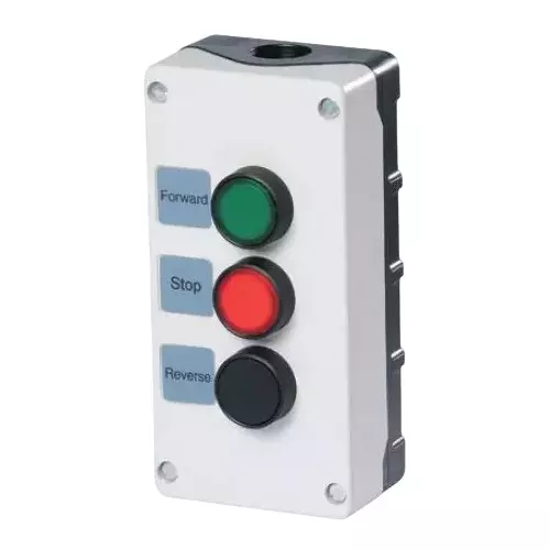 Cape Electric Push Button Station Forward / Reverse / Stop Type Thermoplastic Body IP65 Rating for Operating Industrial Machinery, CPB006PS