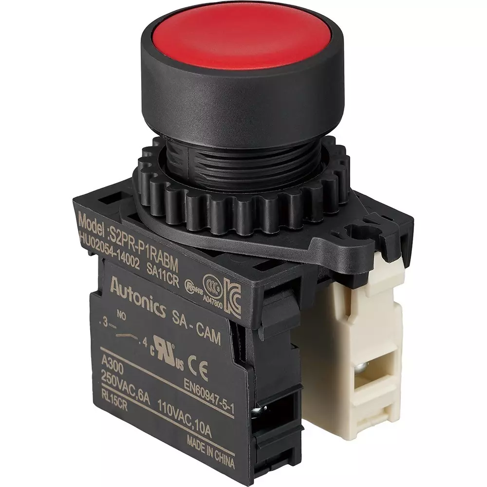 TRUSCO Push Button Switch 1A-1B Contact Configuration, 25P-1A1BM-R