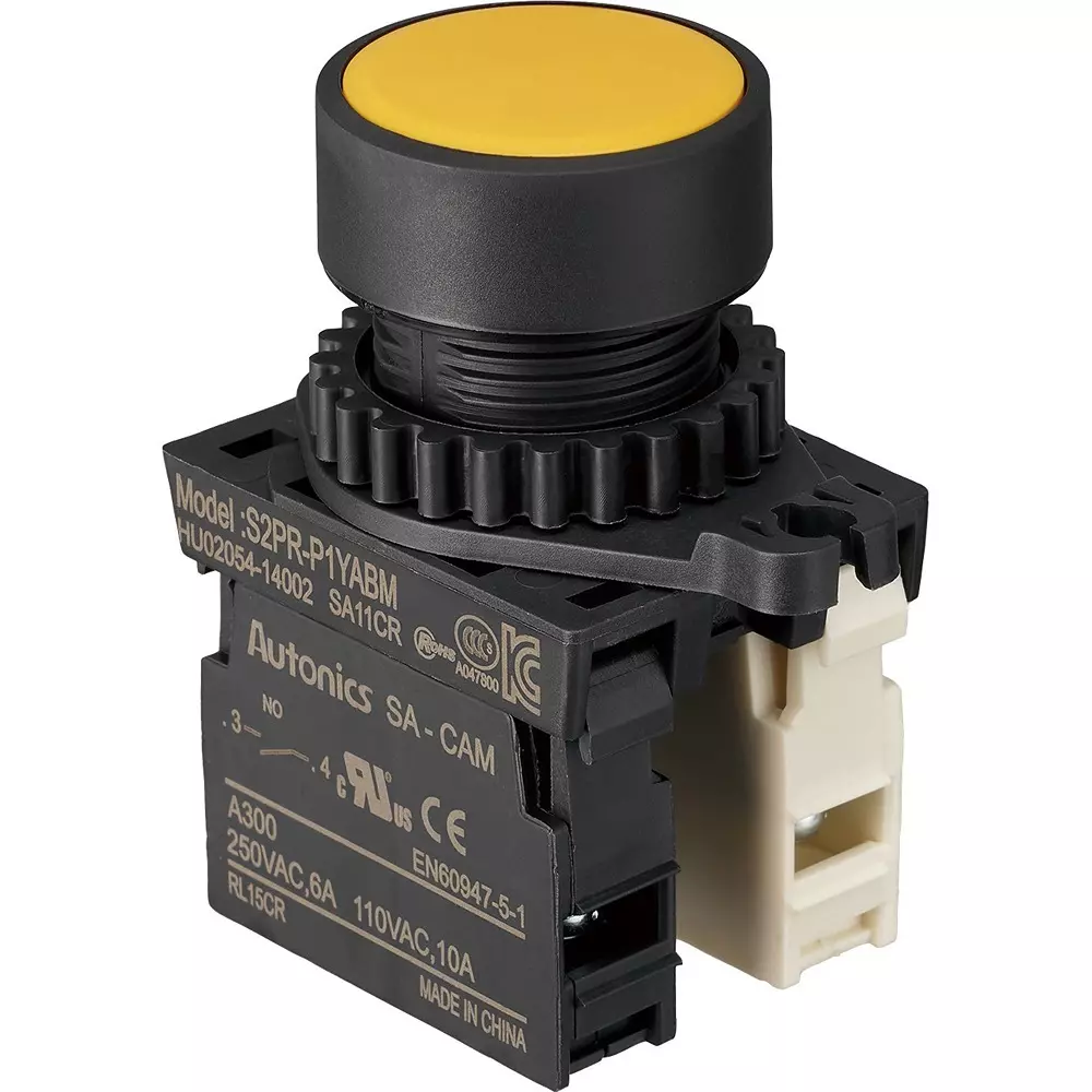 TRUSCO Push Button Switch 1A-1B Contact Configuration, 25P-1A1BM-Y