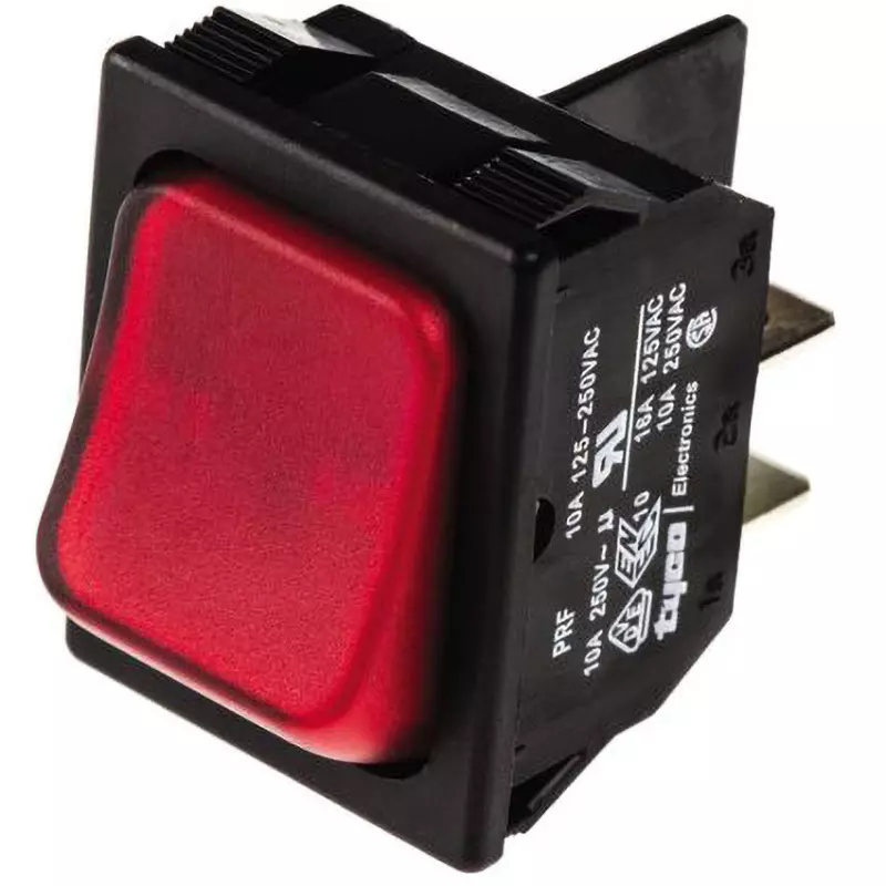 TE CONNECTIVITY Rocker Switch (Terminal) 10 Rated Current Panel Mounting 250 AC Rated Voltage, 1634201-4