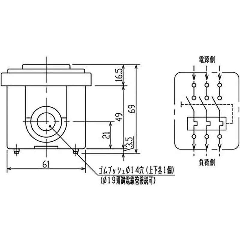dainichi-push-button-switch-075-kw-42-amp-operating-current-dtf33-220v-075kw-42a