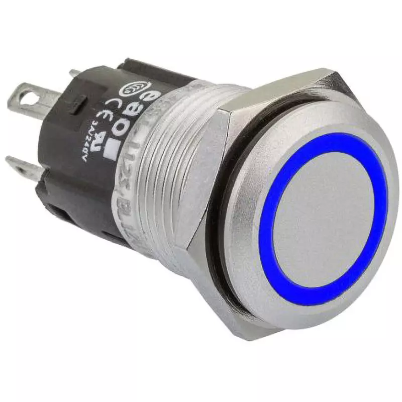 EAO Pushbutton Switch 12 V Rated Voltage 1 Amp @24 V DC Contact Current Rating, 82-4551.1123
