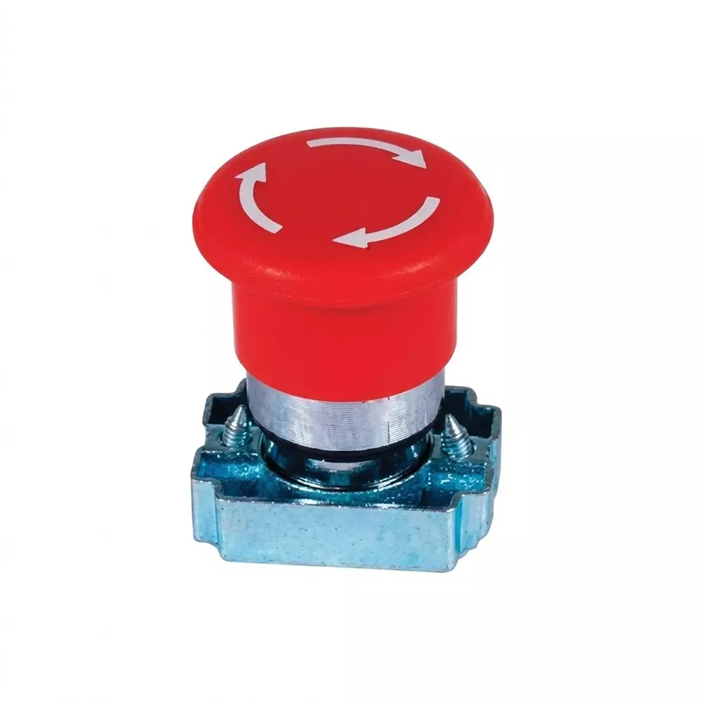 BCH BML Metal Mushroom Actuator Twist to Release Non-illuminated 40 mm Head Dia and Red Color, BML22MT4-R