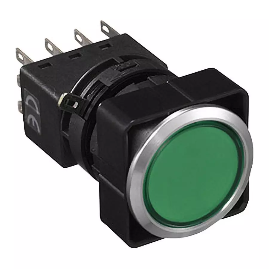 IDEC Flash Silhouette LW Series Illuminated Push Button Switch Round Φ25 mm, LW6ML-A1C52G
