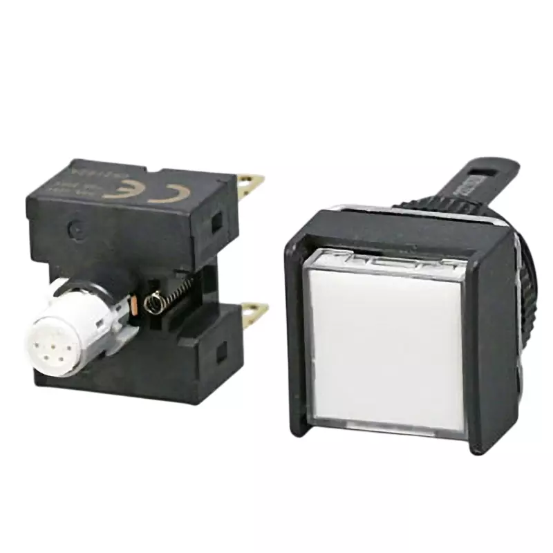 Omron Alternate Type Pushbutton Switch LED Illumination 2C Contact Φ16 mm Mounting Hole Diameter, A16L-AWA-24D-2