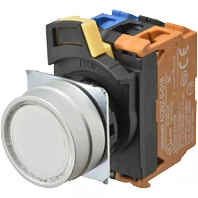 Omron Alternate Type Pushbutton Switch White 1A Contact Configuration Φ22 mm Mounting Hole Dia, A22NL-MNA-TWA-P100-WE