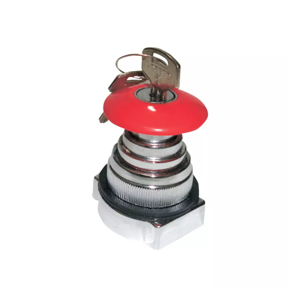 Avon Lockable Push Button Press to Lock Key to Reset 30.5 mm Type 3, PBKR-3 (Pack of 10)
