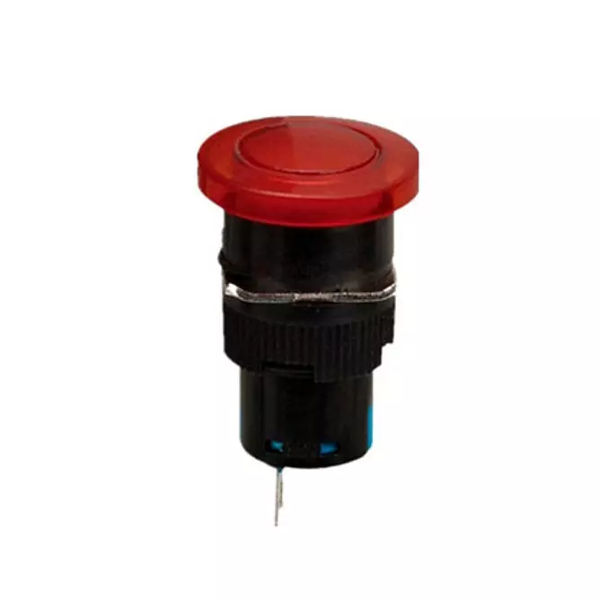 Sibass Electric Illuminated Mushroom Push Button Red 16 mm Diameter 24/220 V AC, SE-TA16-E11MD (Pack of 200)