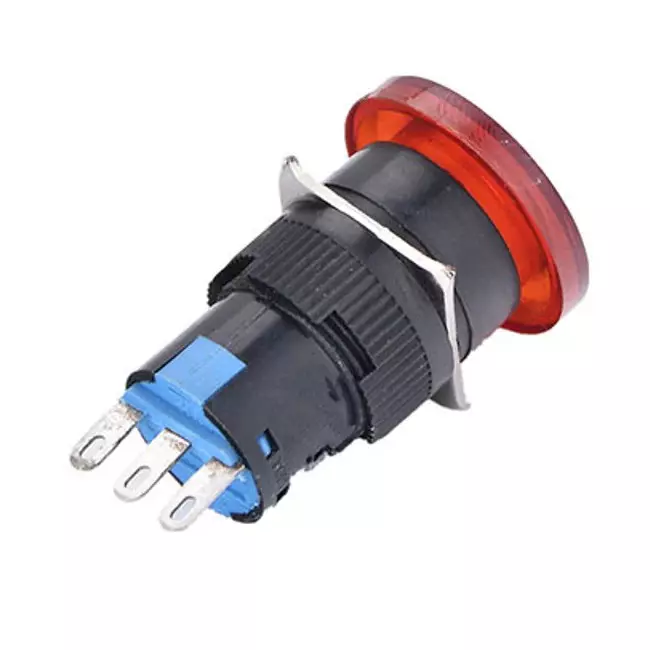 Sibass Electric Illuminated Mushroom Push Button Red 16 mm Diameter 24/220 V AC, SE-TA16-E11MD (Pack of 200)