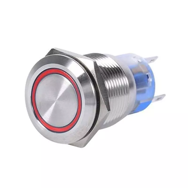 Sibass Electric Metal Push Button Flat Momentary Maintained 12 mm Diameter 24/220 V Red, SE-TYJ12-261 (Pack of 200)