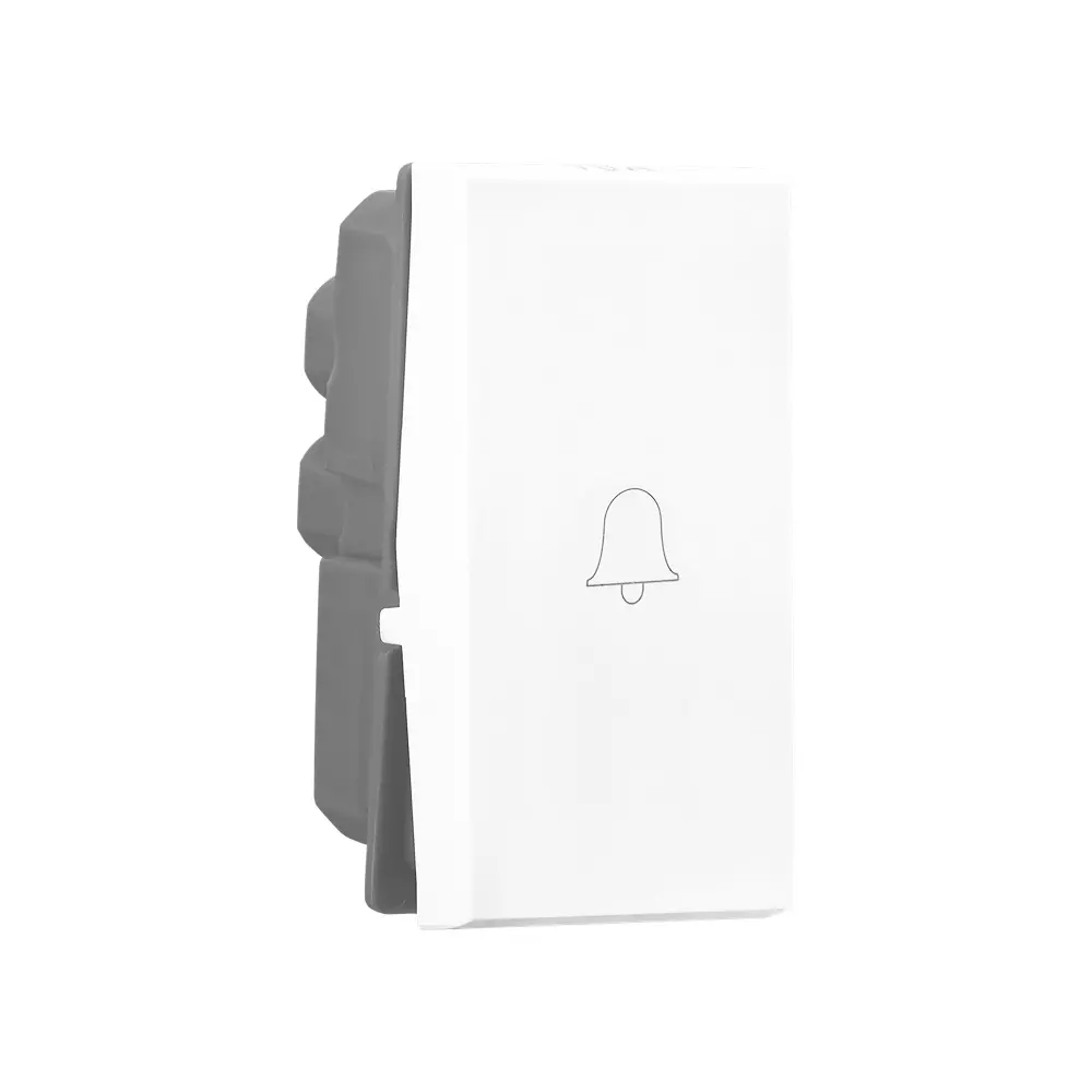 Legrand Bell Push Button Allzy 6 Amp 1 Way 1 Module Glossy White, 6811 09 (Pack of 20 Pcs)