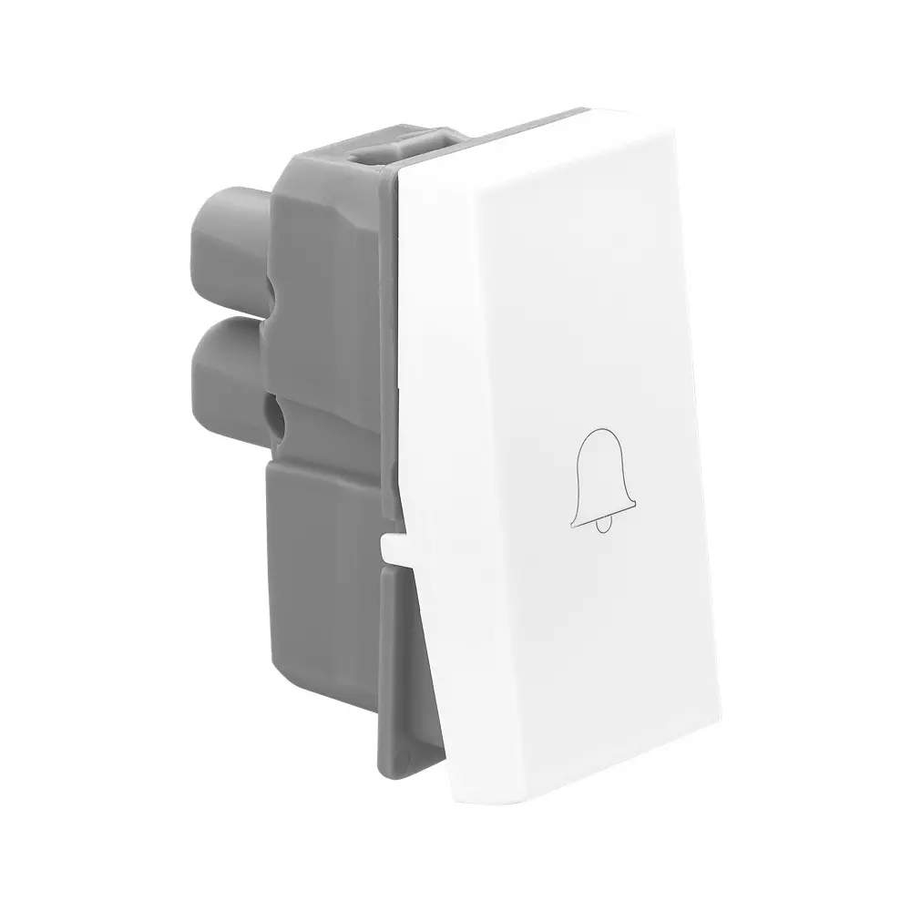 Legrand Bell Push Button Allzy 6 Amp 1 Way 1 Module Glossy White, 6811 09 (Pack of 20 Pcs)