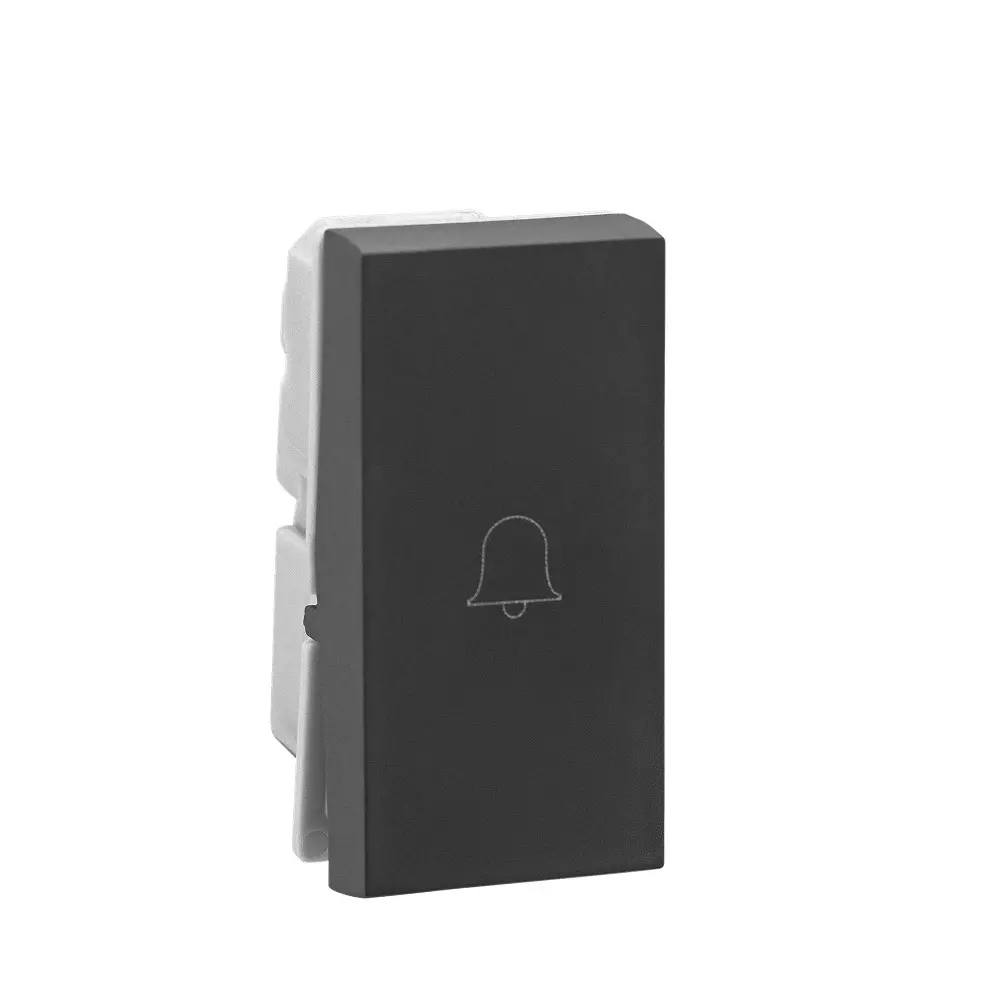 Legrand Bell Push Allzy 6 Amp 1 Way 1 Module Matt Black, 6812 09 (Pack of 20 Pcs)